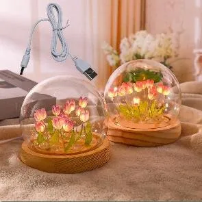 FLOR FRASCO CON LUZ USB Importacion Luna