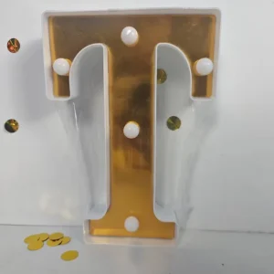 LAMPARA NUMERO LETRA DORADO 0-9 -Z 21CM Importacion Luna