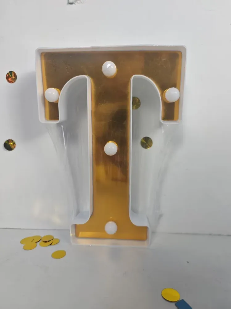 LAMPARA NUMERO LETRA DORADO 0-9 -Z 21CM Importacion Luna