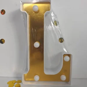 LAMPARA NUMERO LETRA DORADO 0-9 -Z 21CM Importacion Luna