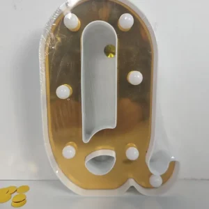 LAMPARA NUMERO LETRA DORADO 0-9 -Z 21CM Importacion Luna