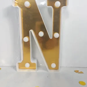 LAMPARA NUMERO LETRA DORADO 0-9 -Z 21CM Importacion Luna