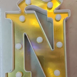 LAMPARA NUMERO LETRA DORADO 0-9 -Z 21CM Importacion Luna