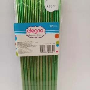 POPOTE PAPEL DECORADO VERDE METALICO Importadora Alegria