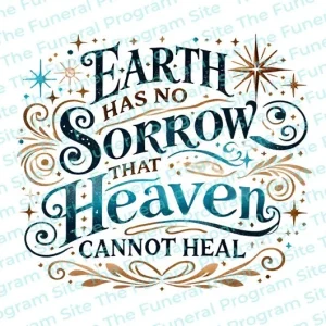 Arte de palabras con cita funeraria "La Tierra no lo siente" In Loving Memory Word Art