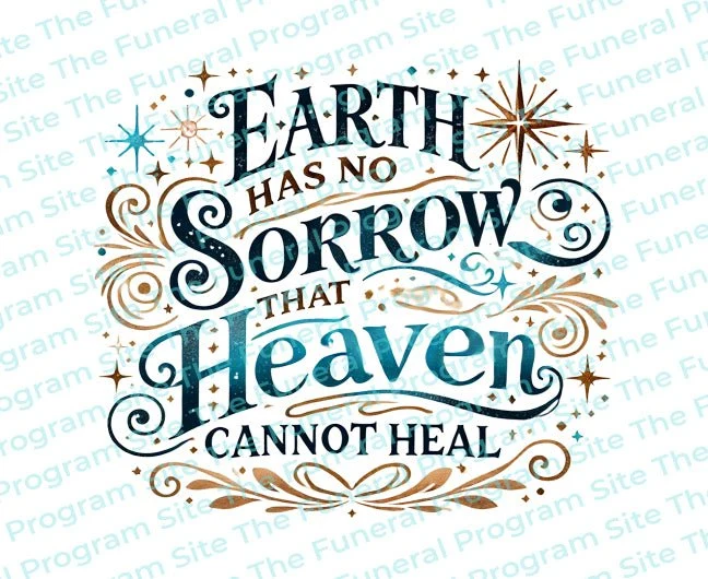 Arte de palabras con cita funeraria "La Tierra no lo siente" In Loving Memory Word Art