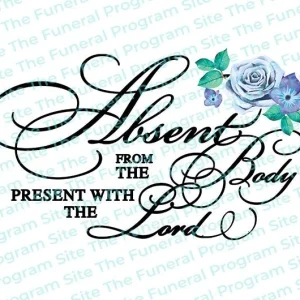 Arte de palabras con versículos bíblicos "Presente con el Señor" In Loving Memory Word Art