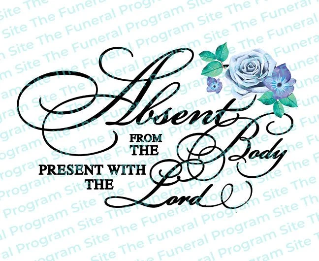 Arte de palabras con versículos bíblicos "Presente con el Señor" In Loving Memory Word Art