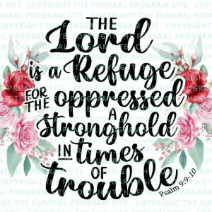 El Señor es mi refugio (arte de palabras) In Loving Memory Word Art