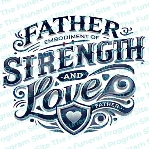 Título del programa funerario Padre Fuerza Amor In Loving Memory Word Art