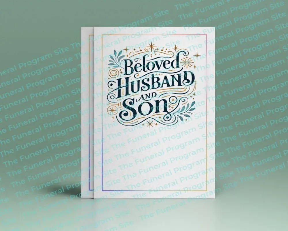 Título del programa funerario para el amado esposo y el hijo In Loving Memory Word Art
