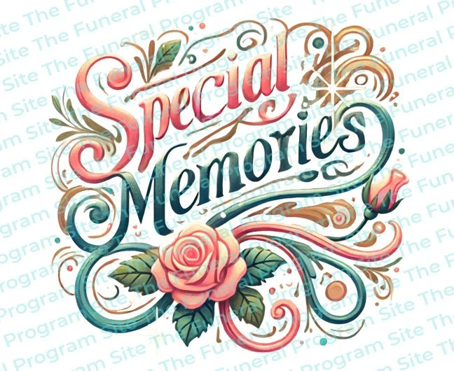 Título del programa funerario Recuerdos especiales In Loving Memory Word Art