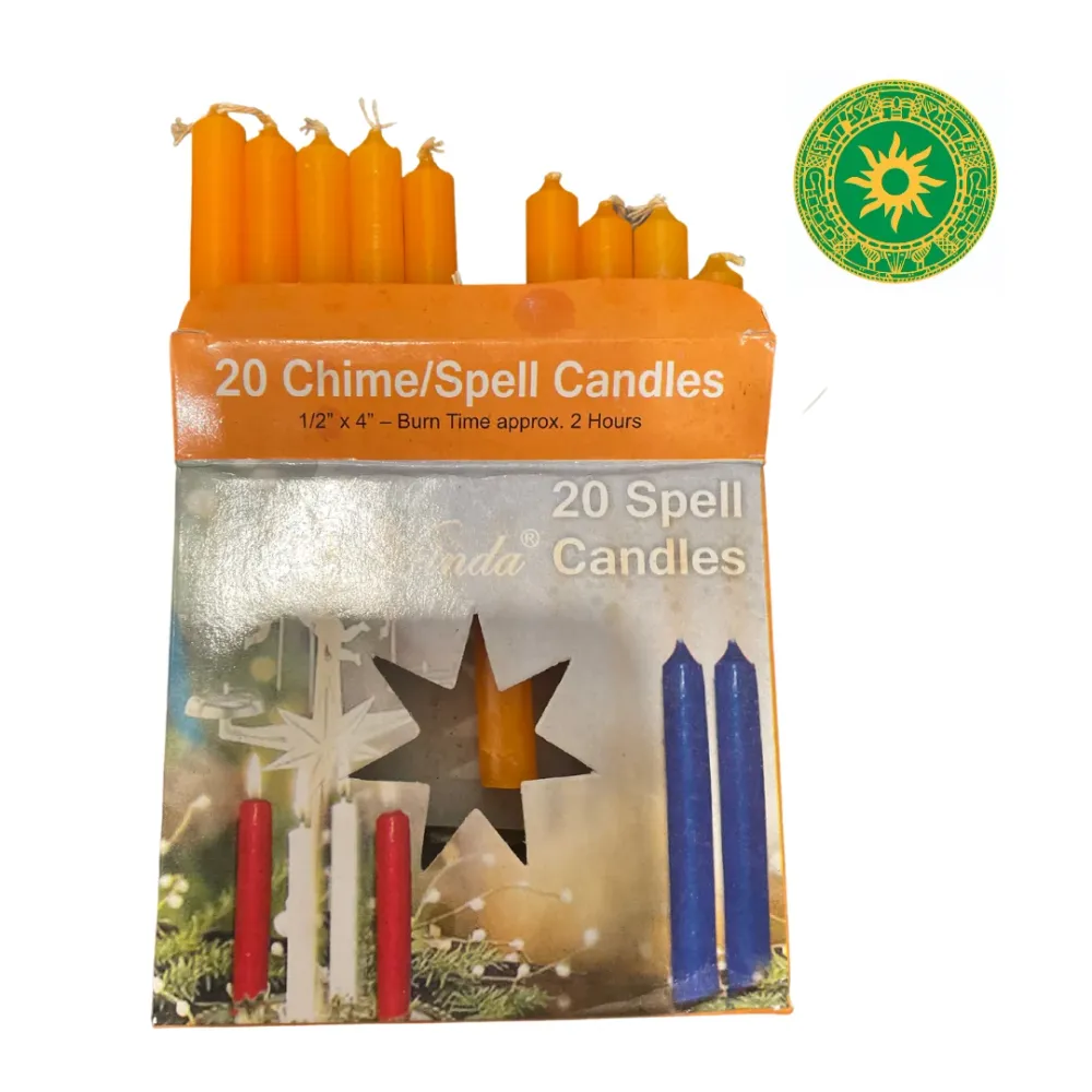 Caja de 20 Velas 4" Naranja – Spiritual Ritual Candle Altars and Traditional Use INSHE MIAMI