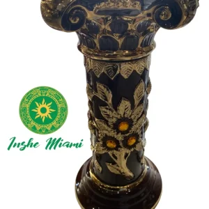 Pedestal Columna Decorativa con Flores 14” – Base para Santos y Soperas | Varios Colores INSHE MIAMI
