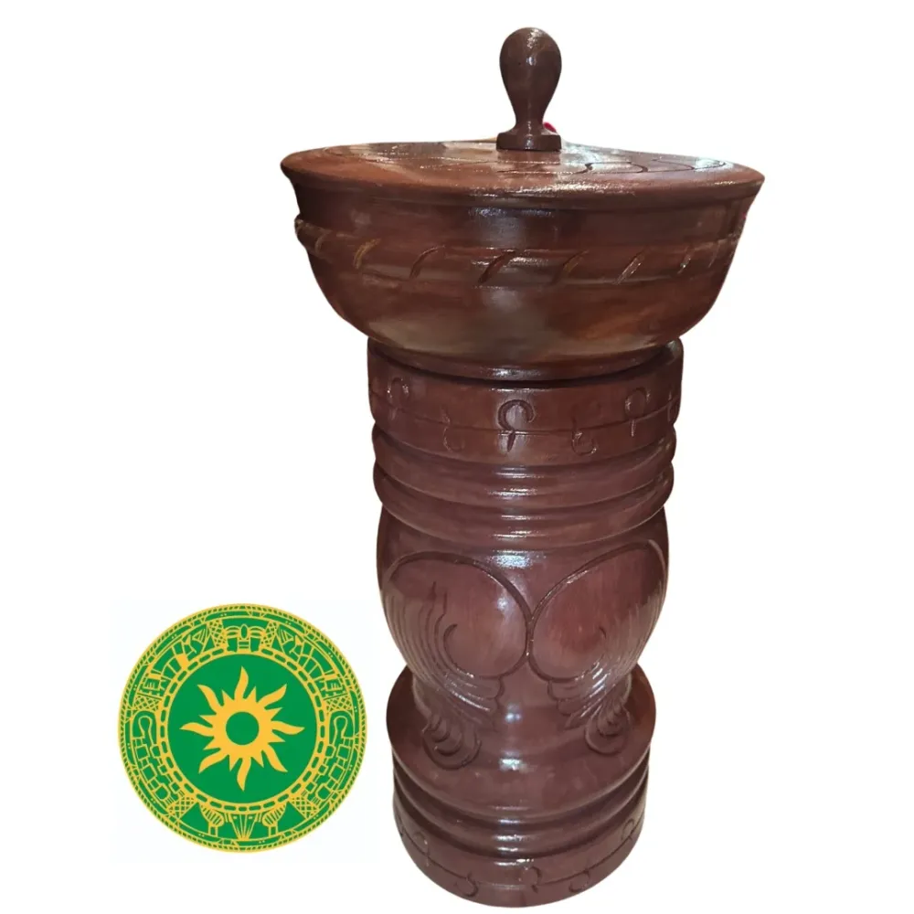 Pilon y Batea Tallados 100 % Madera (Carmelita) INSHE MIAMI