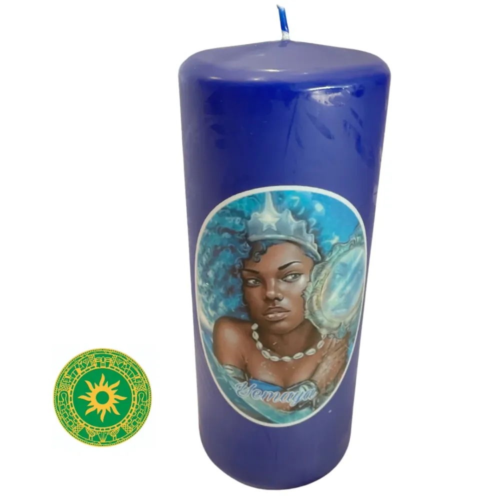 VELON CON IMAGEN YEMAYA 9" – Spiritual Ritual Candle Altars and Traditional Use INSHE MIAMI
