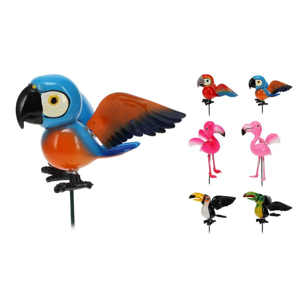 PÁJAROS DE DECORACIÓN PARA MACETAS DISEÑOS SURTIDOS 125x140x670mm IPAE PROGARDEN