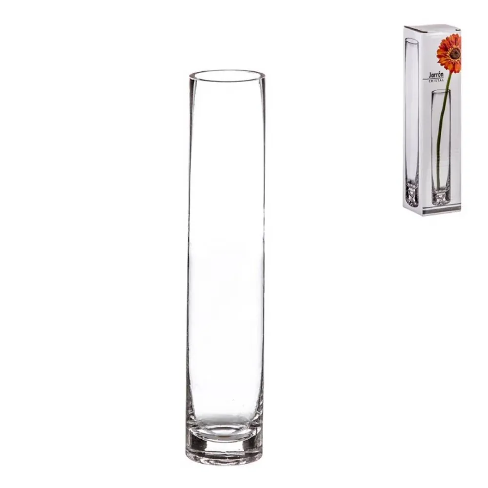 Jarrón cristal caja regalo 4x4x18 cm ITEM INTERNACIONAL