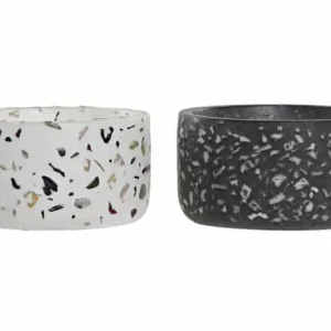 Vela cemento cera 13x13x6,8 terrazzo 2 surt. Blanco ITEM INTERNACIONAL