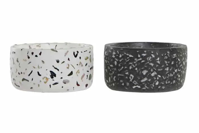 Vela cemento cera 13x13x6,8 terrazzo 2 surt. Blanco ITEM INTERNACIONAL