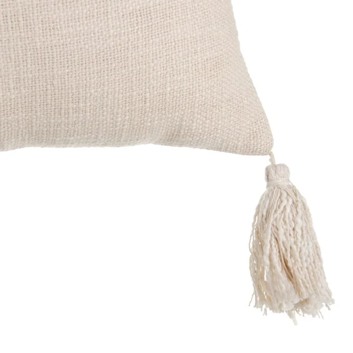 Cojín Pompones Cuadrado Colores Beige IX
