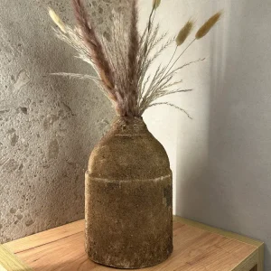 Jarrón Effy Rugoso Metal Marron J-LINE