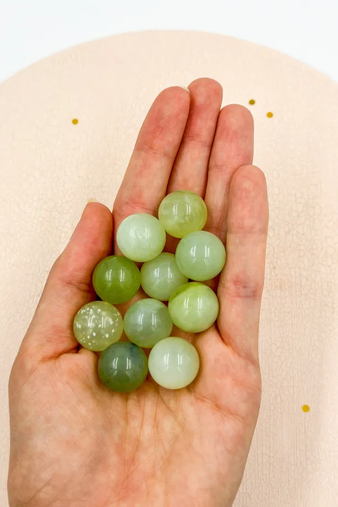 Jade Verde Esferas Pequeñas | Armoní - Suerte