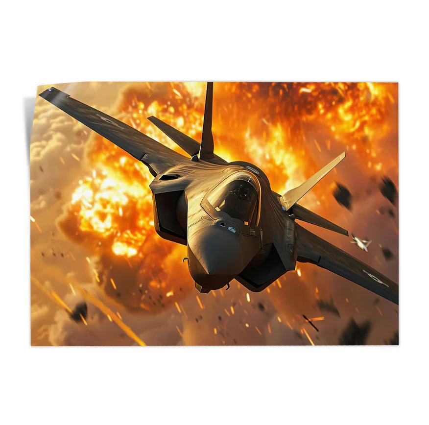 Jet Combate Explosión Poster
