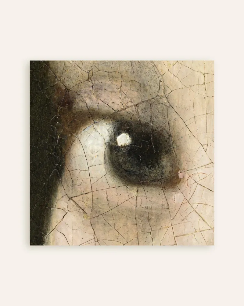 La Iris - Detalle de La joven de la perla de Vermeer - Póster Johannes Vermeer