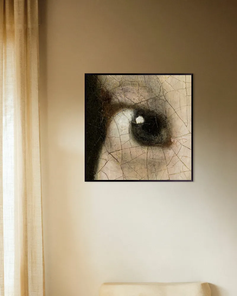 La Iris - Detalle de La joven de la perla de Vermeer - Póster Johannes Vermeer