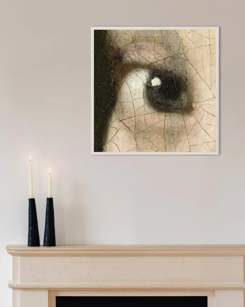 La Iris - Detalle de La joven de la perla de Vermeer - Póster Johannes Vermeer