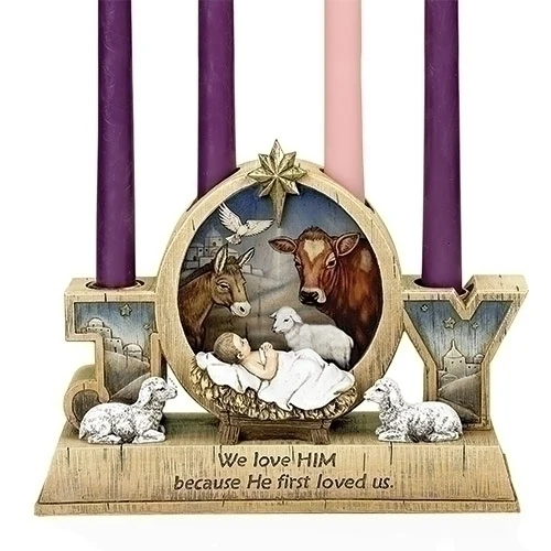 Candelabro de Adviento del Niño Jesús de 7" H Joseph's Studio