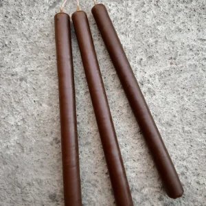 Juego de 3 velas cónicas de cera de abejas