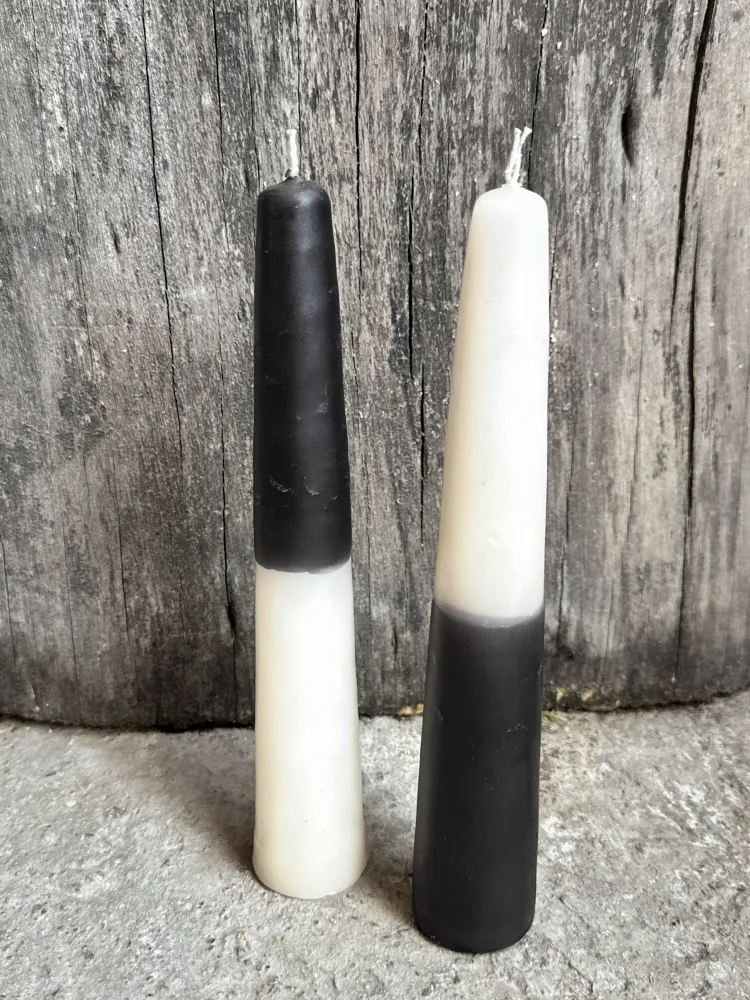 Juego de 2 velas cónicas Domino