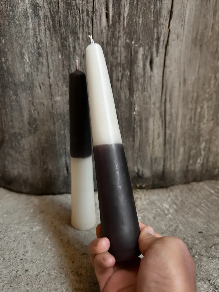 Juego de 2 velas cónicas Domino