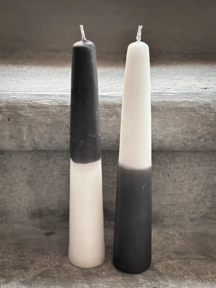 Juego de 2 velas cónicas Domino
