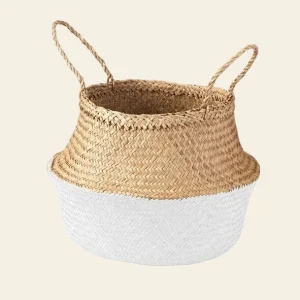KRALLIG CESTA DE JUNCO MARINO BLANCO 25 CM
