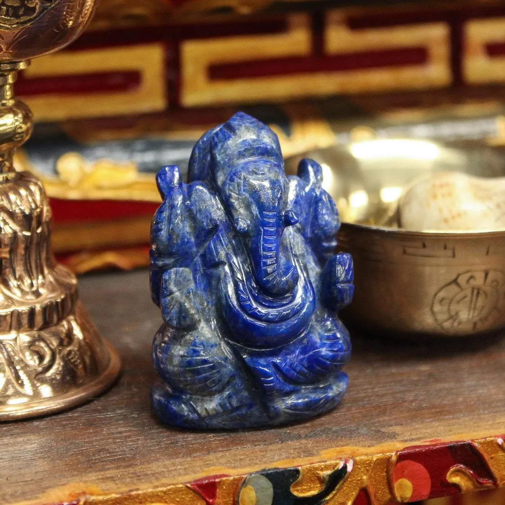 Pequeñ estatua de lapislázuli Ganesh Krish Gems