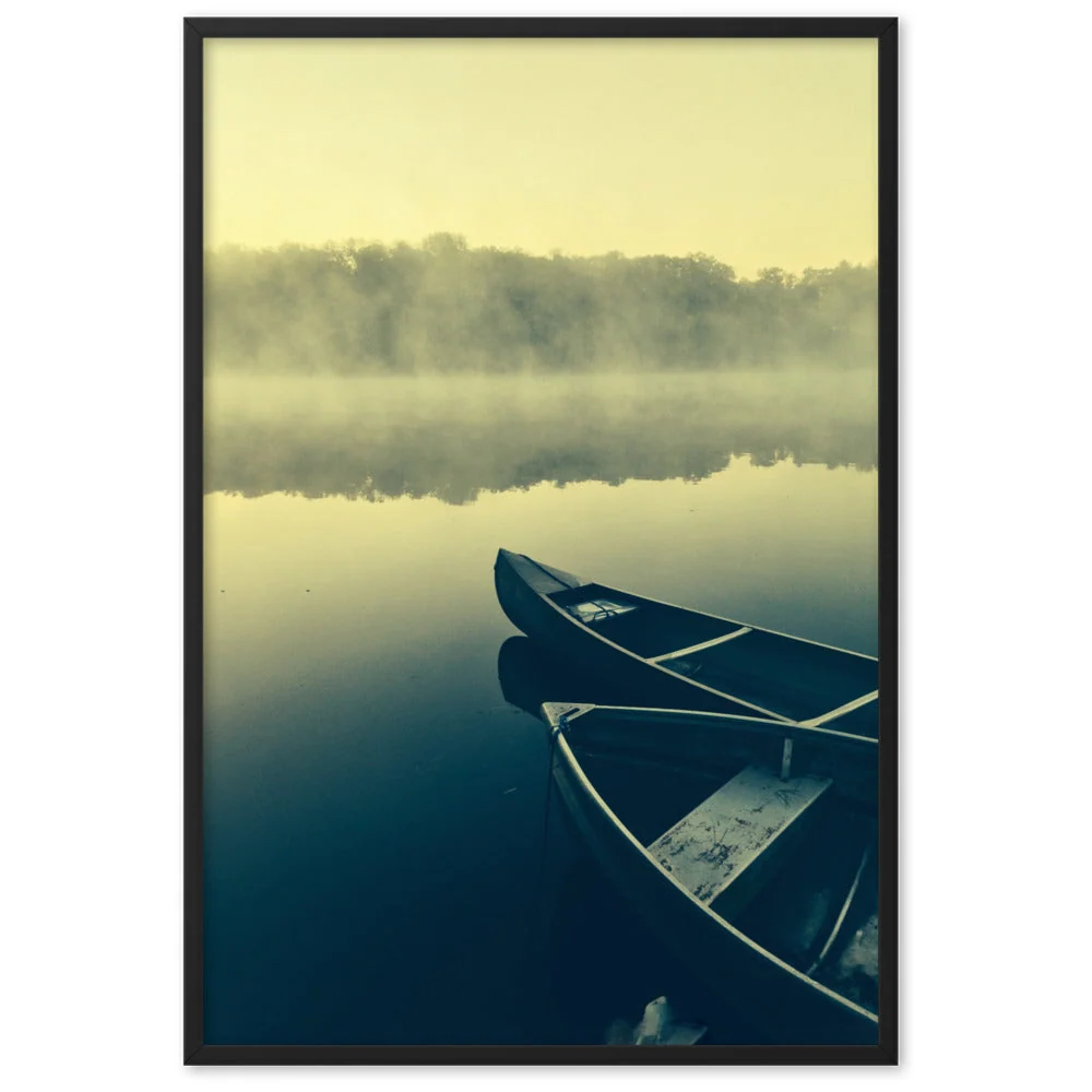 Barcos en la niebla - Póster en marco Negro Kuratoren von artlia