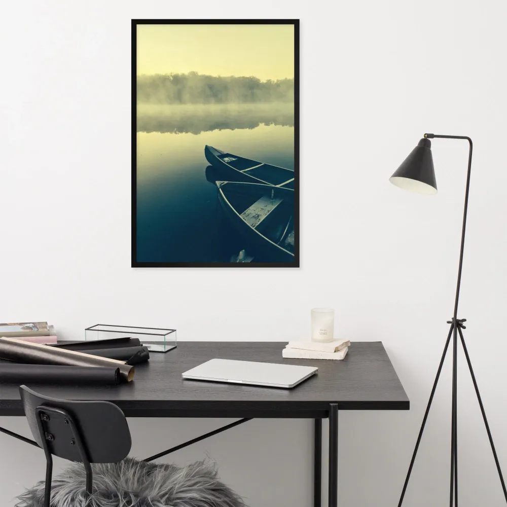 Barcos en la niebla - Póster en marco Negro Kuratoren von artlia