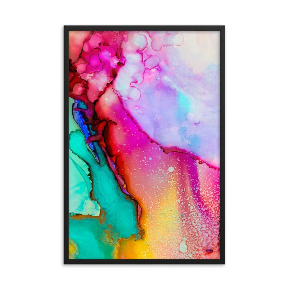 Juego de colores - cartel en un marco Negro Kuratoren von artlia