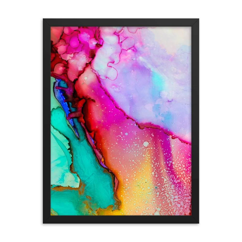 Juego de colores - cartel en un marco Negro Kuratoren von artlia