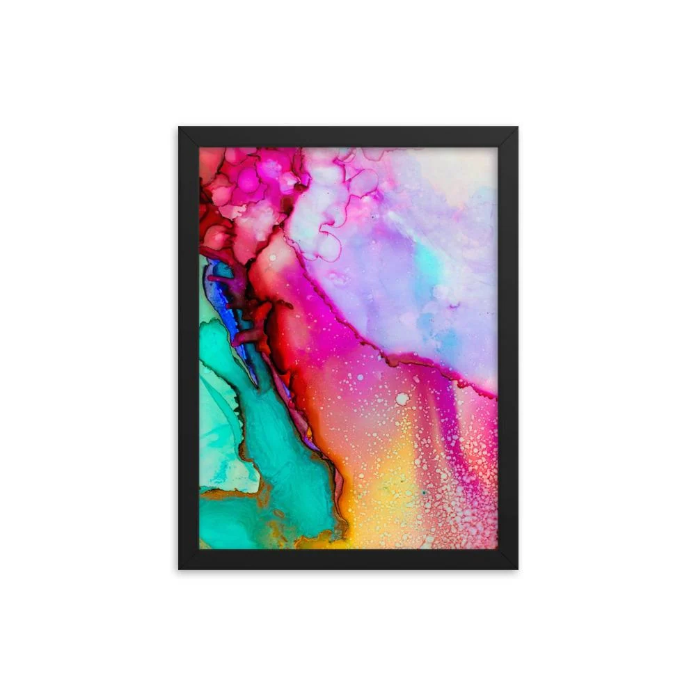 Juego de colores - cartel en un marco Negro Kuratoren von artlia