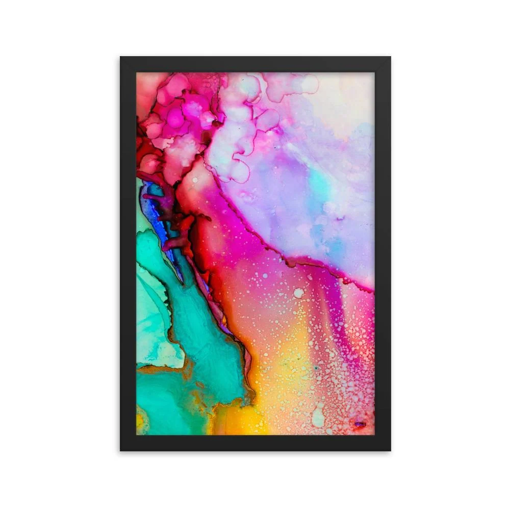 Juego de colores - cartel en un marco Negro Kuratoren von artlia