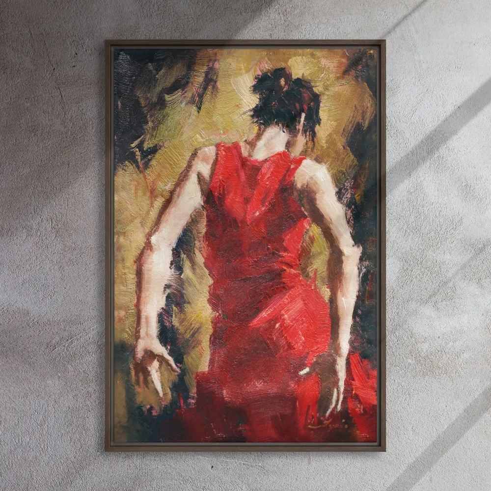 Leinwand - Mujer de tango con vestido rojo Kuratoren von artlia