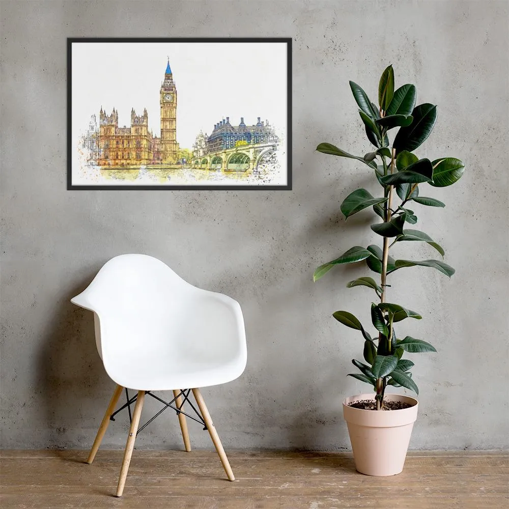 Londres en naranja - Póster en marco Blanco Kuratoren von artlia