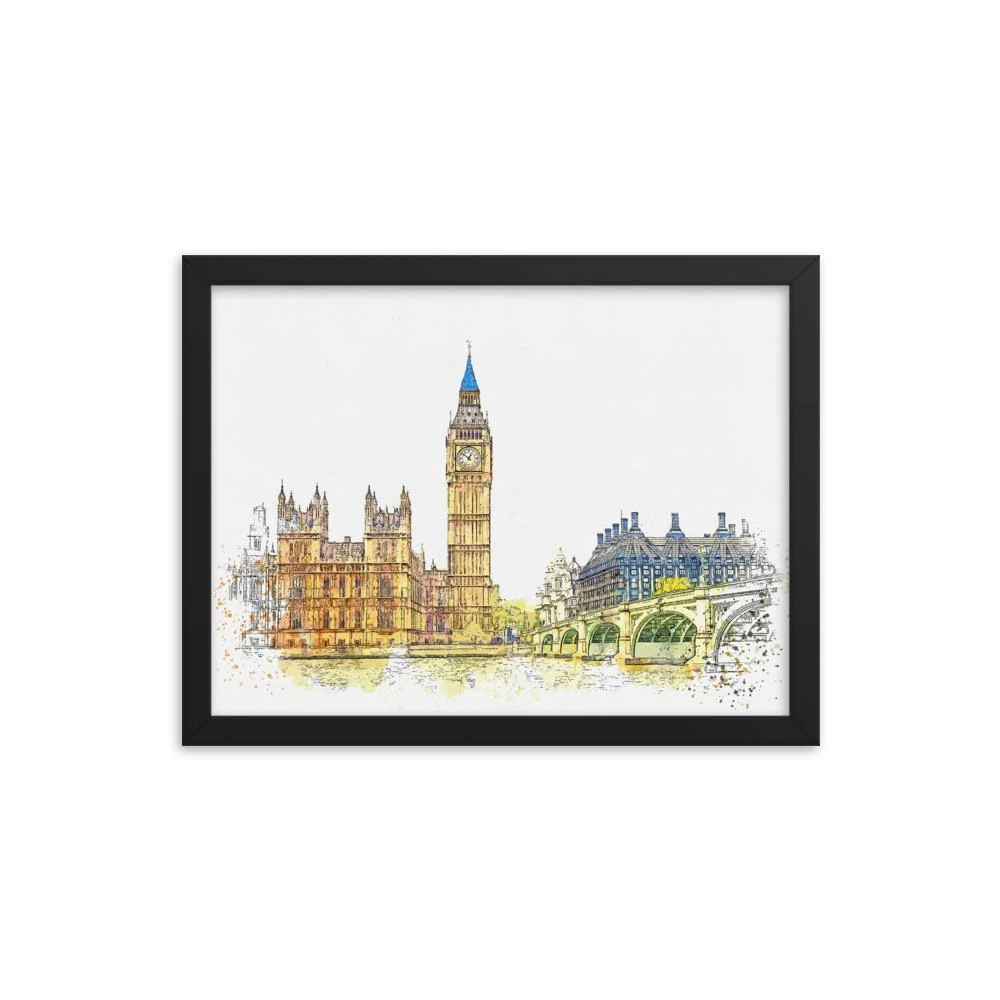 Londres en naranja - Póster en marco Blanco Kuratoren von artlia