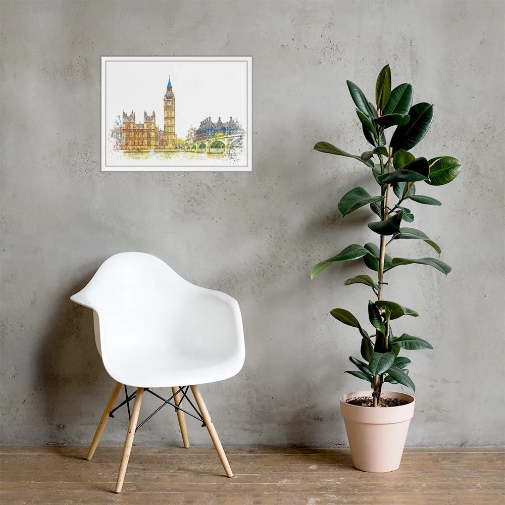 Londres en naranja - Póster en marco Blanco Kuratoren von artlia