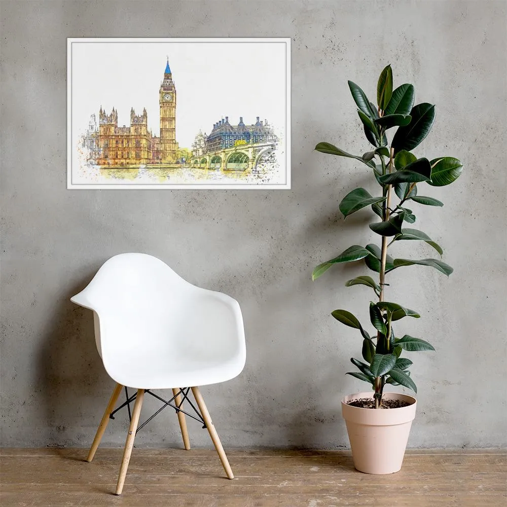 Londres en naranja - Póster en marco Blanco Kuratoren von artlia