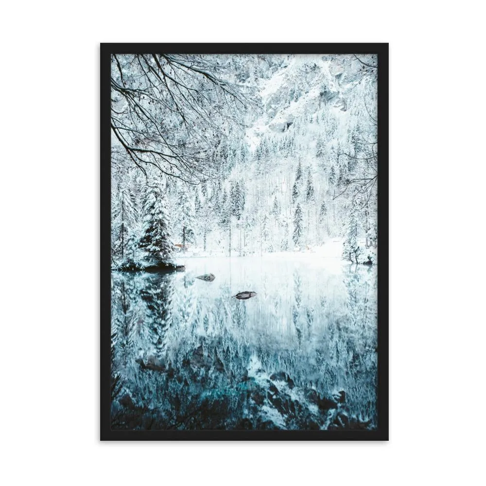Paisaje nevado 4 - Póster en marco Negro Kuratoren von artlia